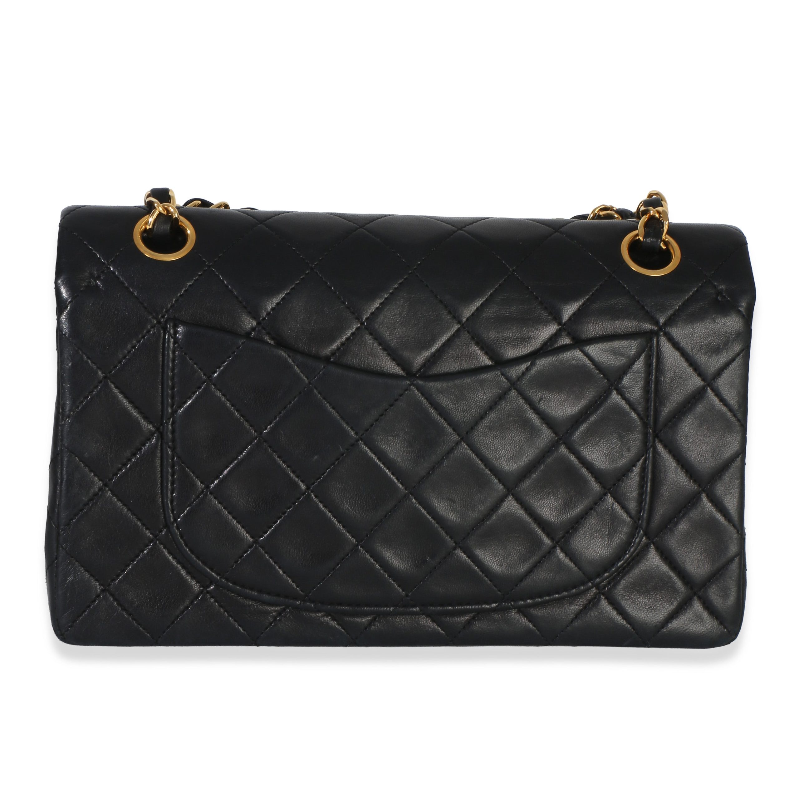 Vintage 24k Black Quilted Lambskin Small Classic Double Flap Bag - 图片 4