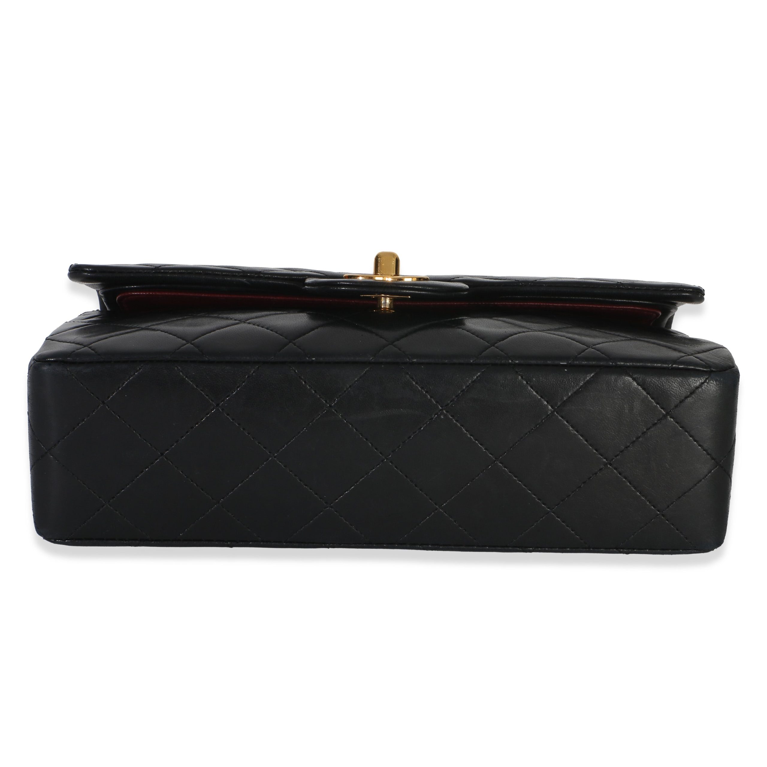 Vintage 24k Black Quilted Lambskin Small Classic Double Flap Bag - 图片 5