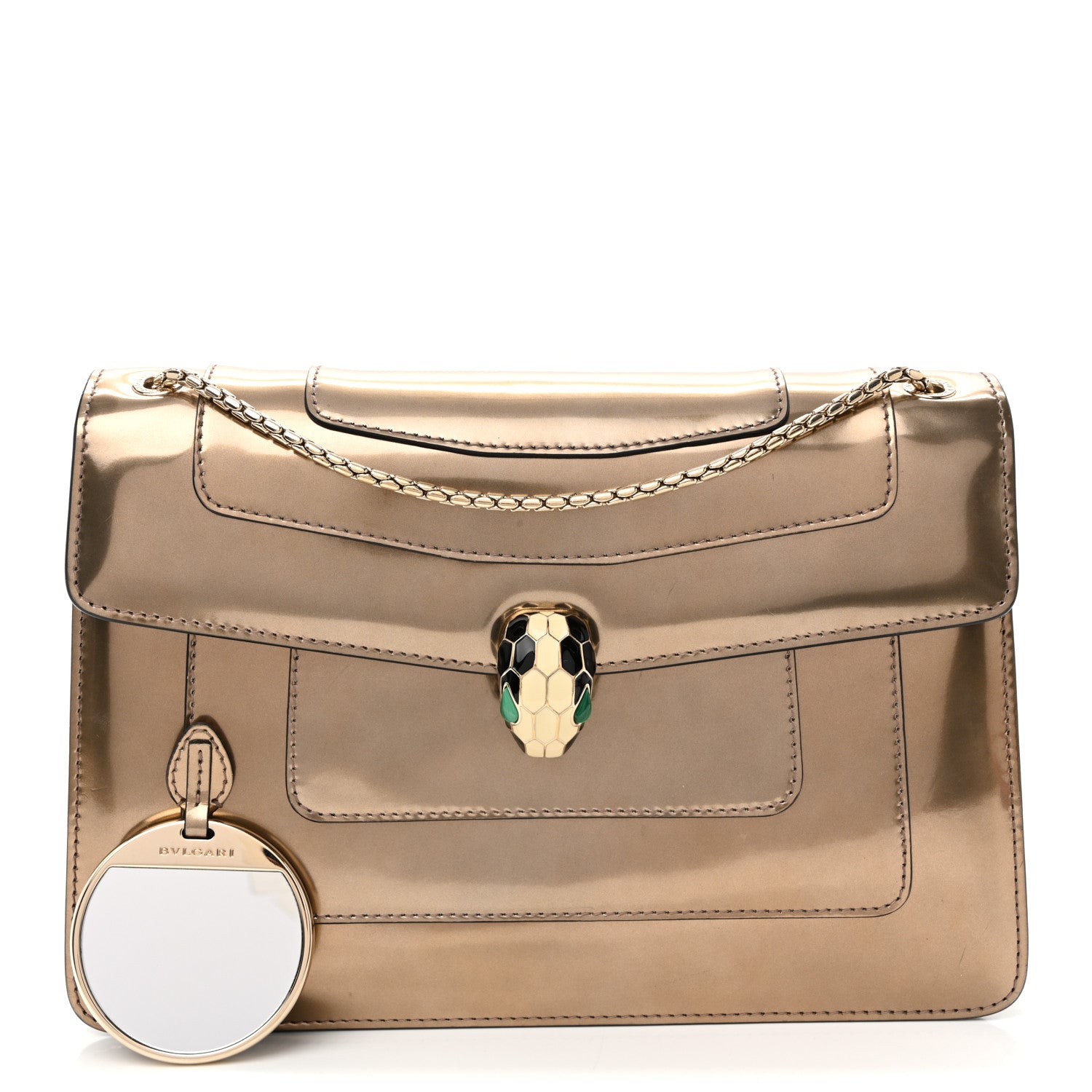 Metallic Calfskin Serpenti Forever Crossbody Bag Bronze - Image 3