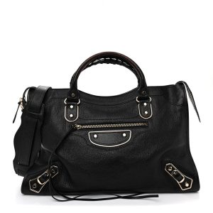 Chevre Gold Metallic Edge Hardware City Black Black