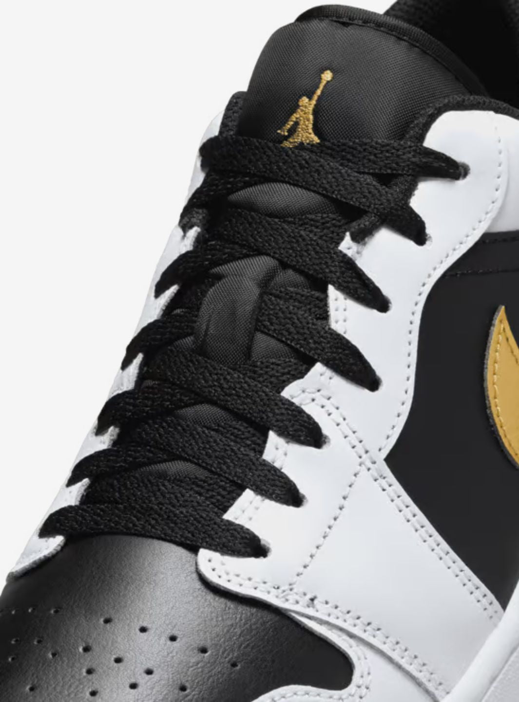 Air Jordan 1 Low White Black Metallic Gold Swoosh - 图片 3