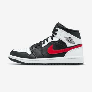 Air Jordan 1 Mid Black Chile Red White