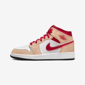 Air Jordan 1 Mid Light Curry Cardinal