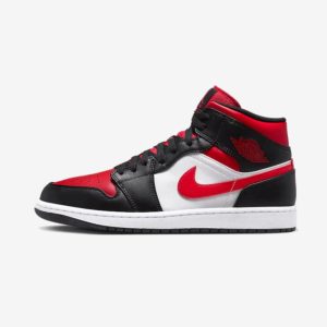 Air Jordan 1 Mid White Black Red (2022)