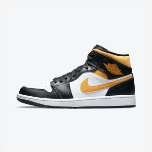 Air Jordan 1 Mid White Pollen Black