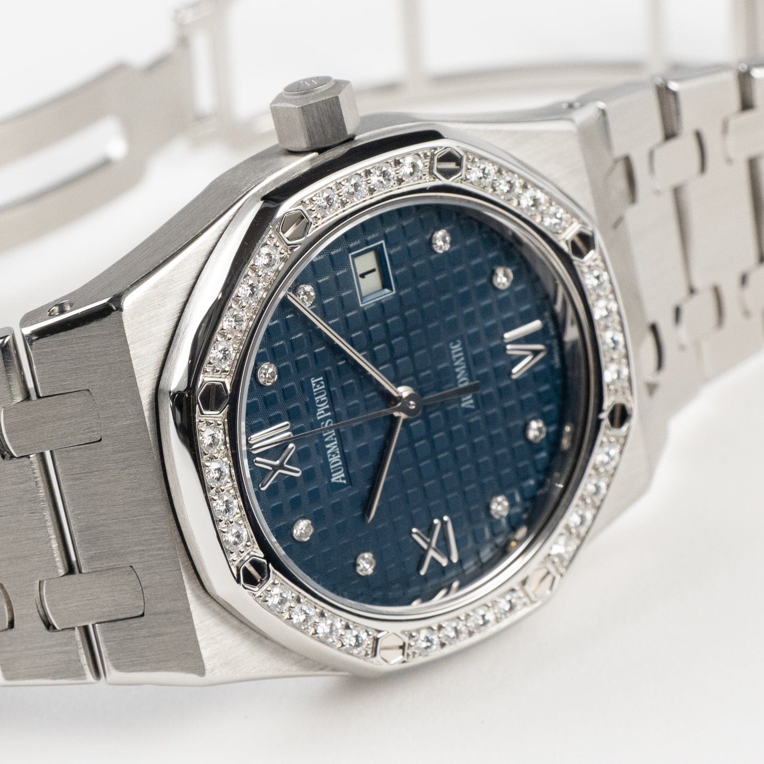 Audemars Piguet Royal Oak 15088ST.ZZ.0789ST.01 'Ladies' Stainless Steel Blue Diamond Dial Diamond Bezel - 图片 7