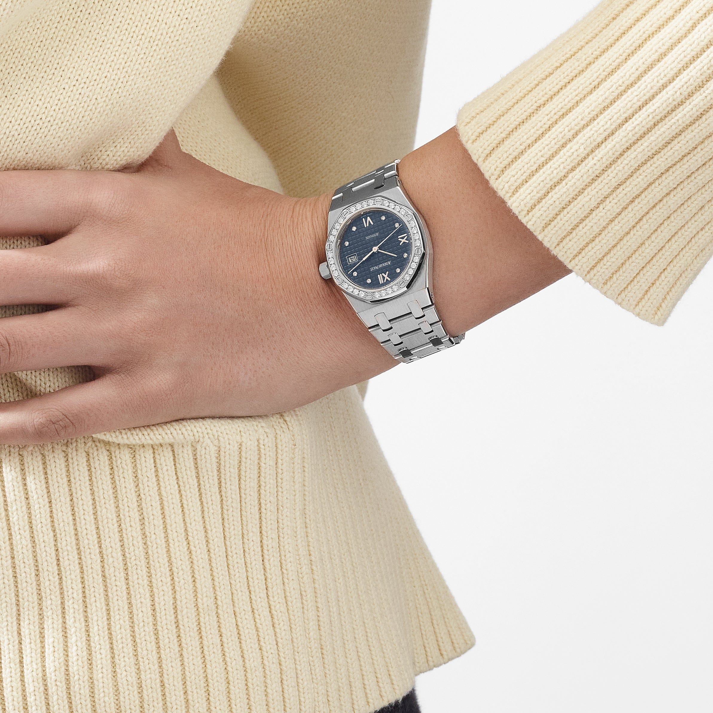 Audemars Piguet Royal Oak 15088ST.ZZ.0789ST.01 'Ladies' Stainless Steel Blue Diamond Dial Diamond Bezel - 图片 3