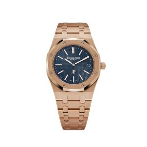 Audemars Piguet Royal Oak 15202OR.OO.1240OR.01 'Jumbo' Extra-Thin Rose Gold Blue Dial (2019)