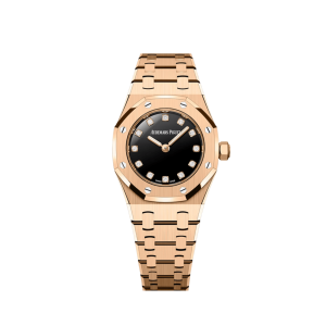 Audemars Piguet Royal Oak 67630OR.OO.1312OR.01-B 'Mini' Rose Gold Black Onyx Diamond Dial Quartz (2026)
