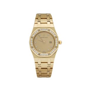 Audemars Piguet Royal Oak Vintage 6048BA 'Ladies' Yellow Gold Champagne Diamond Dial Diamond Bezel Quartz (1986)