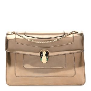 Metallic Calfskin Serpenti Forever Crossbody Bag Bronze
