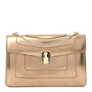 Metallic Calfskin Serpenti Forever Shoulder Bag Bronze