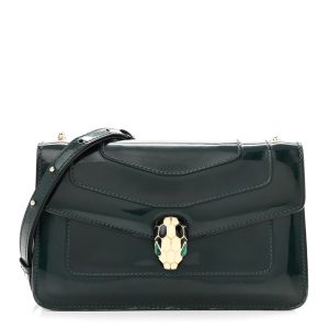 Metallic Serpenti Forever Small Shoulder Bag Green