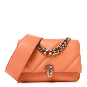 Calfskin Matelasse Mini Serpenti Cabochon Crossbody Bag Orange