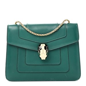 Calfskin Small Serpenti Forever Snake Strap Crossbody Bag Emerald Green