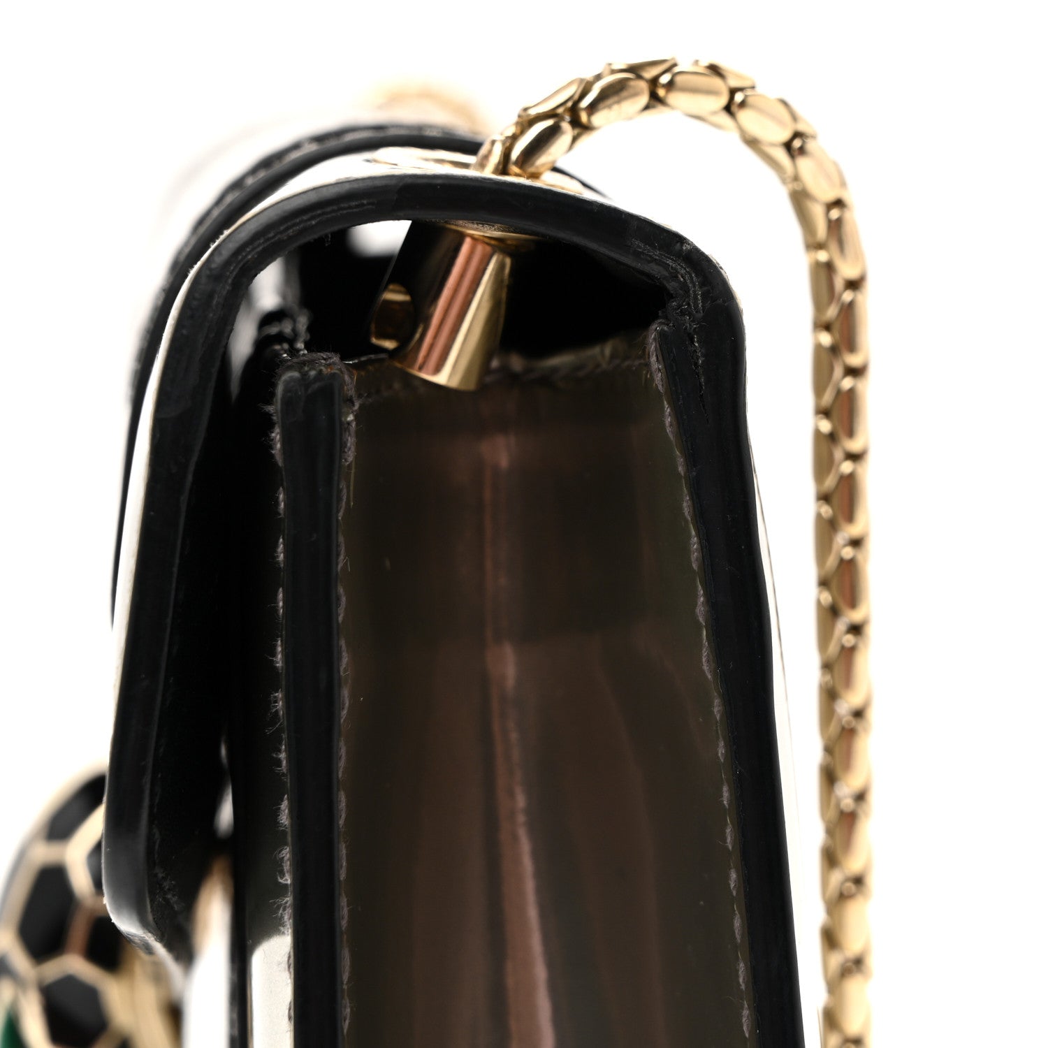 Metallic Calfskin Small Serpenti Forever Snake Strap Crossbody Bag Silver - Image 12