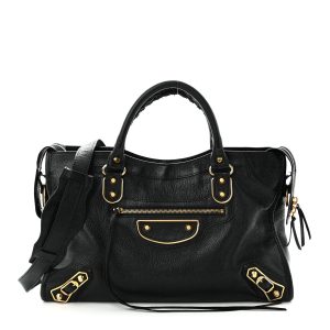 Chevre Gold Metallic Edge Hardware City Black