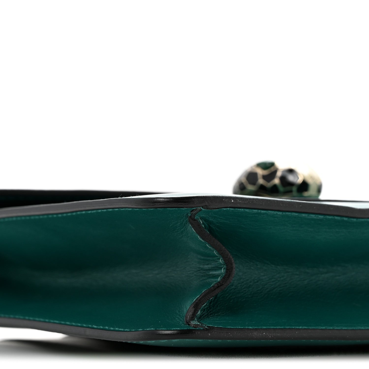 Calfskin Serpenti Forever Snake Strap Crossbody Bag Emerald Green - Image 10
