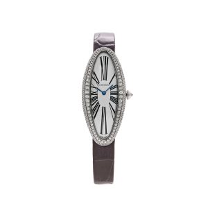 Cartier Baignoire Allongée WJBA0007 White Gold Silver Dial Diamond Bezel (2026)