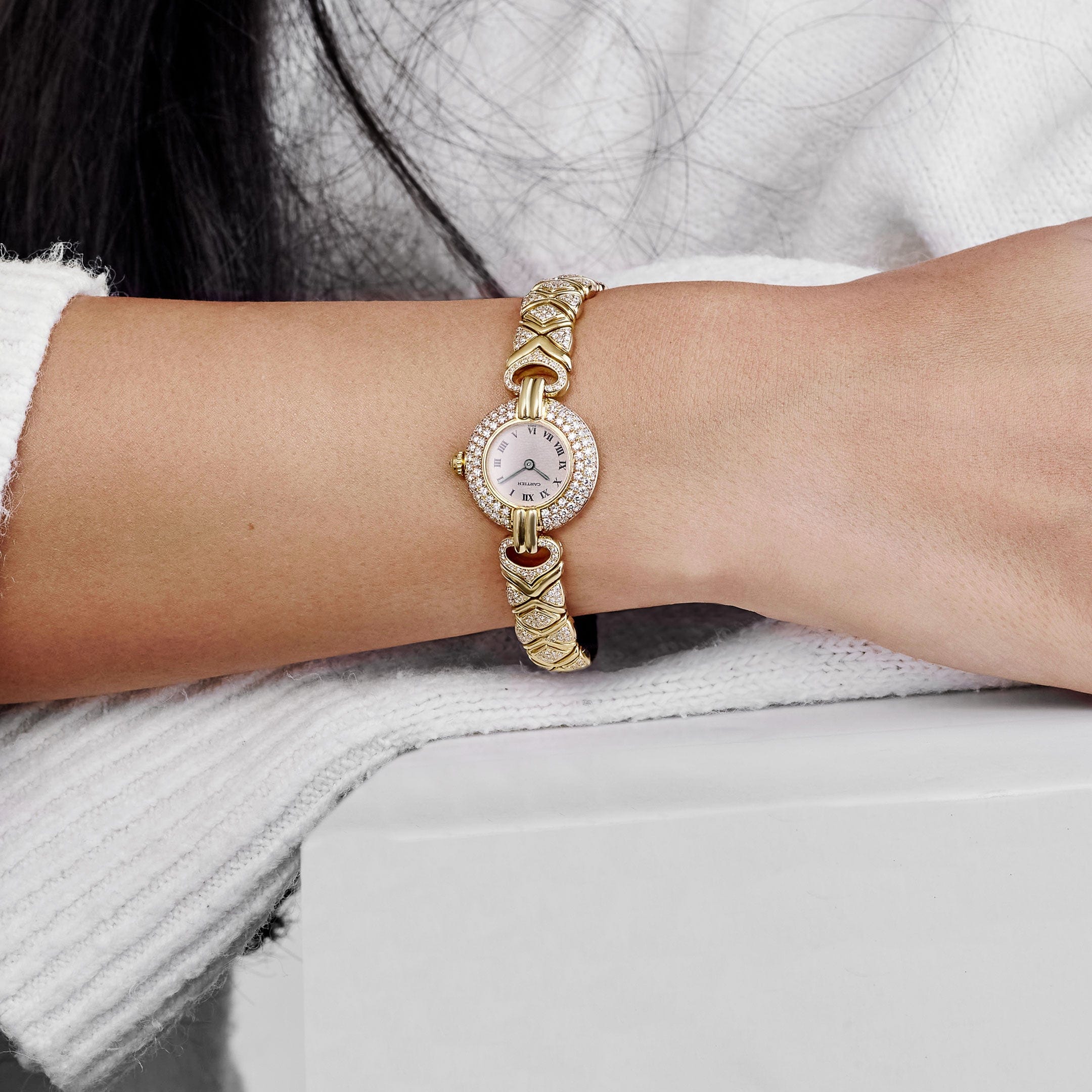 Cartier Colisée 'Ladies' Yellow Gold White Dial Diamond Bezel Quartz - 图片 3
