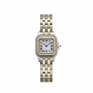 Cartier Panthere 83083242 'Ladies' Two Row Midsize Stainless Steel Yellow Gold White Dial Quartz