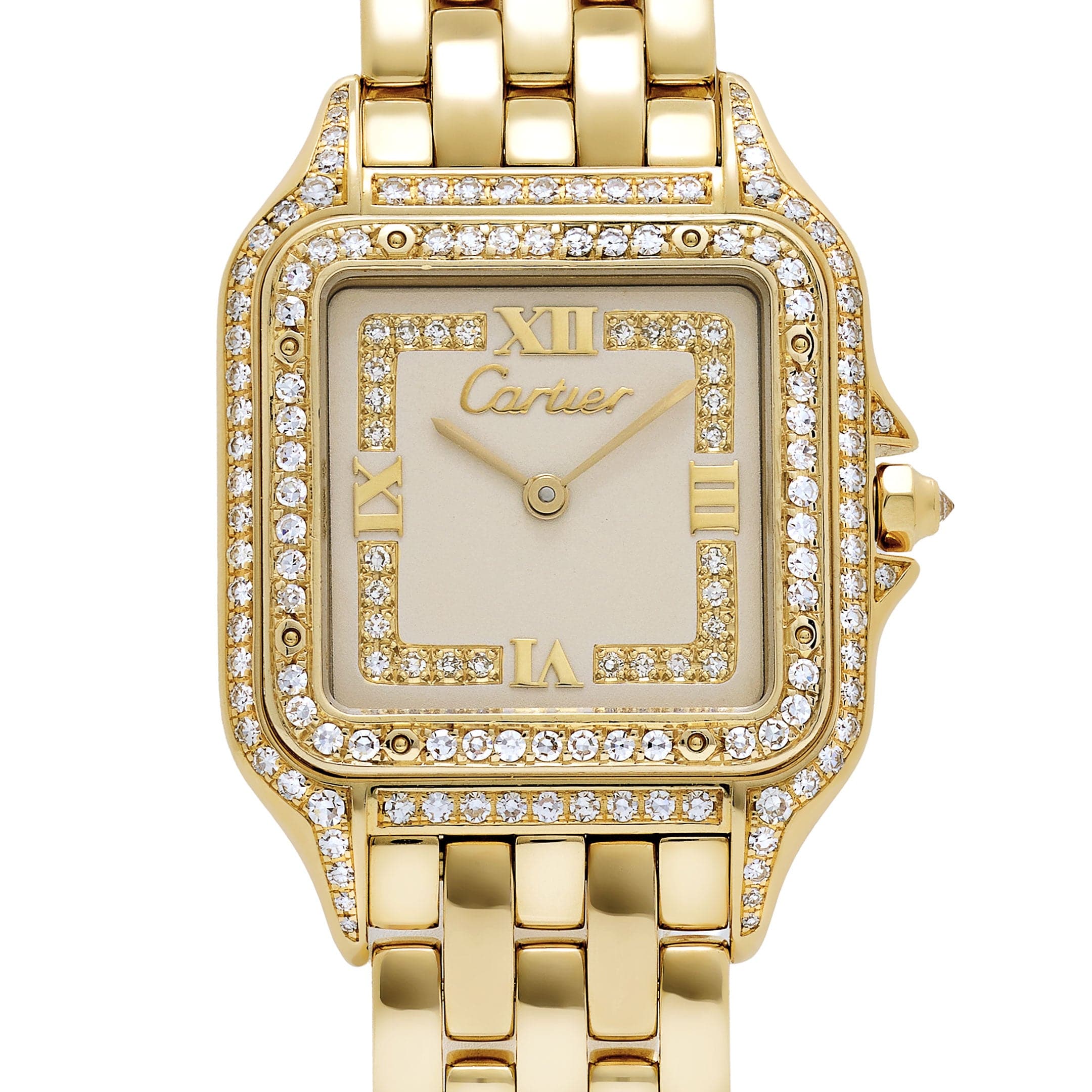Cartier Panthère 88369 Yellow Gold Diamond-Set Dial Bezel Lugs Quartz - 图片 4