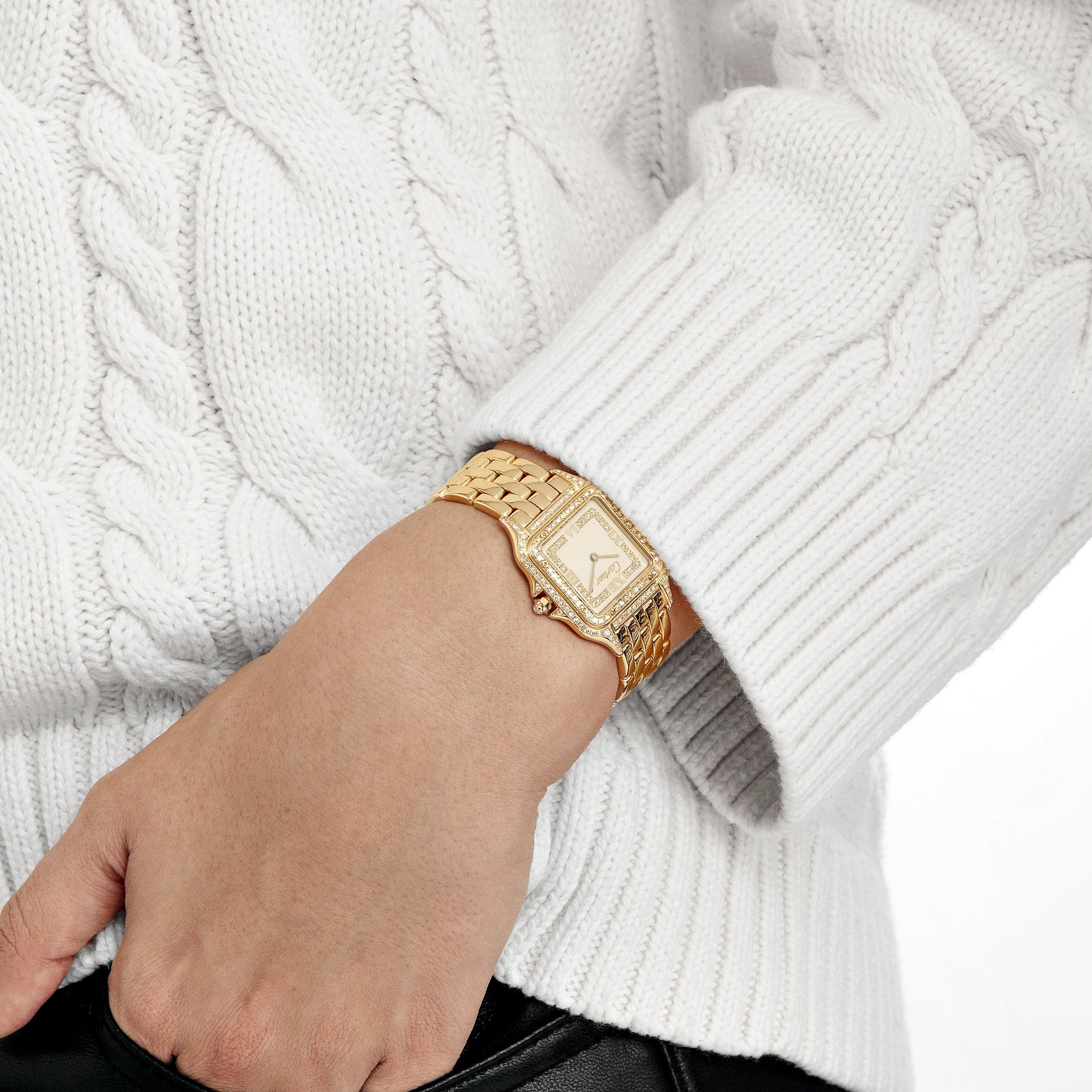 Cartier Panthère 88369 Yellow Gold Diamond-Set Dial Bezel Lugs Quartz - 图片 3