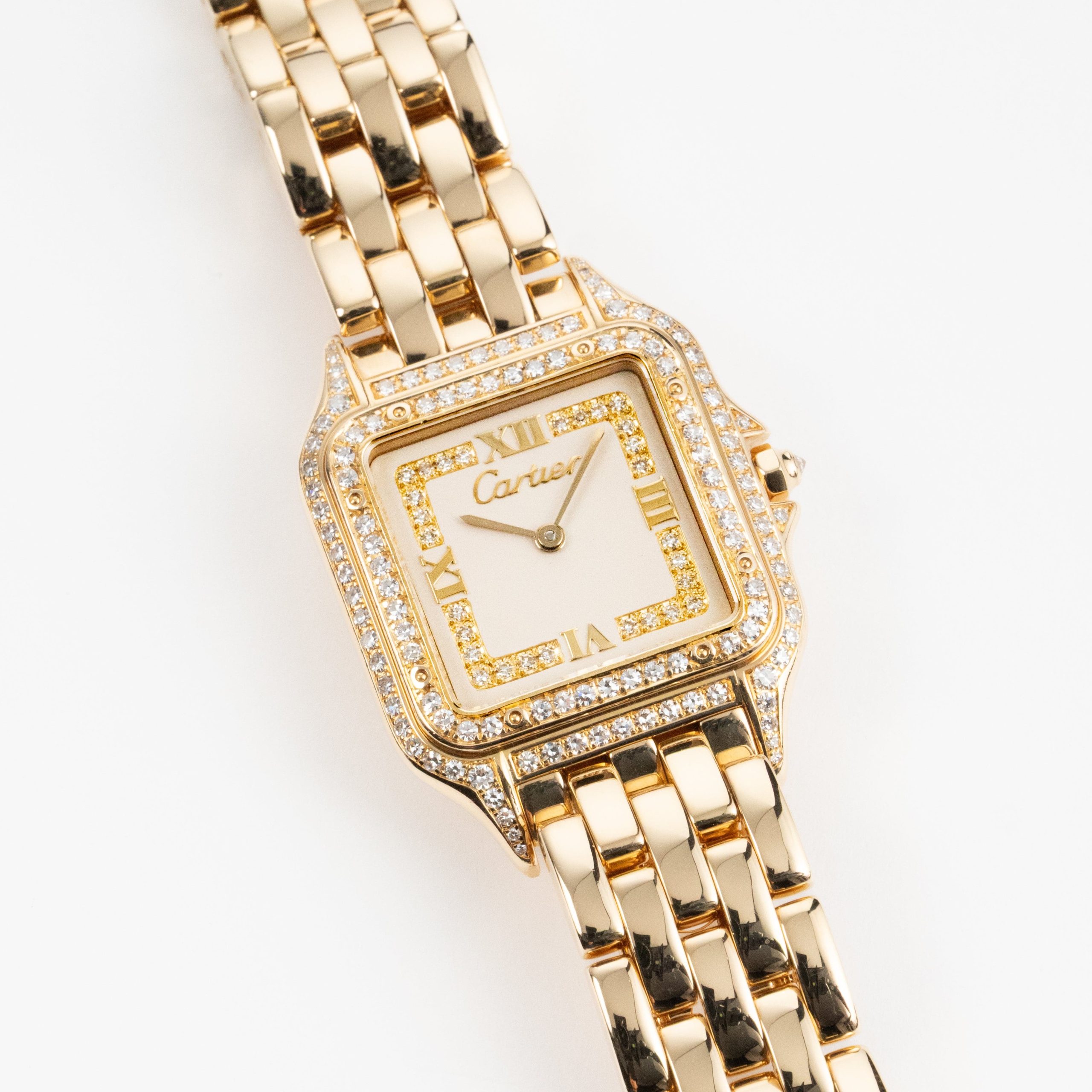Cartier Panthère 88369 Yellow Gold Diamond-Set Dial Bezel Lugs Quartz - 图片 5