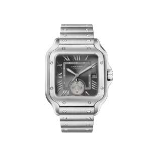 Cartier Santos Dual Time Large WSSA0076 Stainless Steel Grey Dial