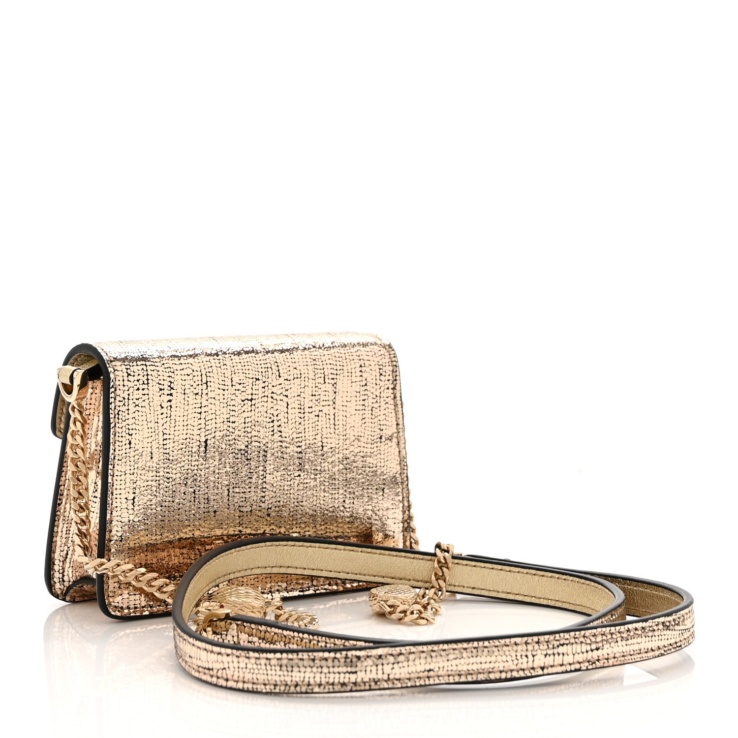 Metallic Calfskin Serpenti Forever Micro Bag Gold - Image 3