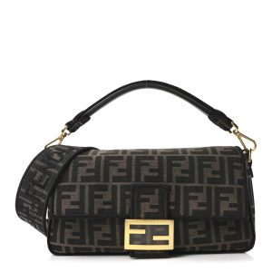 Fabric Jacquard FF 1974 Medium Baguette Tobacco Moro Black
