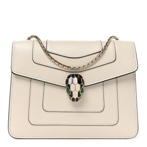 Calfskin Small Serpenti Forever Crossbody Bag White Agate