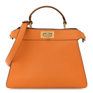 Vitello Seta Nappa Bi-Color Small Peekaboo I SEE U Satchel Clementine Rose Ghianda
