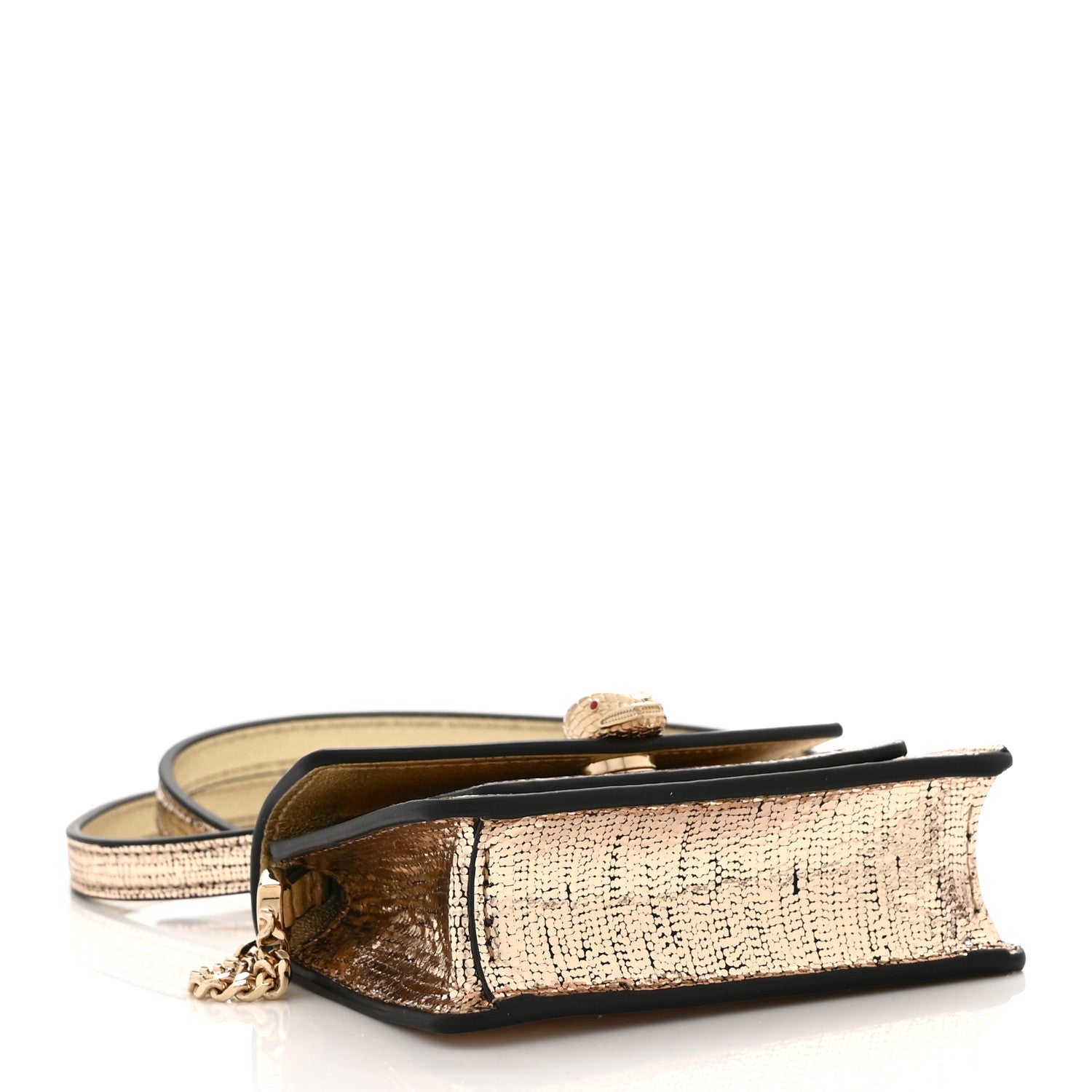 Metallic Calfskin Serpenti Forever Micro Bag Gold - Image 4