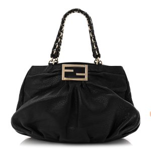 Crinkled Lambskin Mia Tote Black