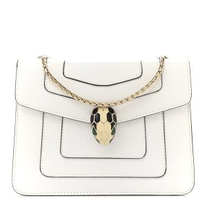 Calfskin Small Serpenti Forever Crossbody Bag White Agate