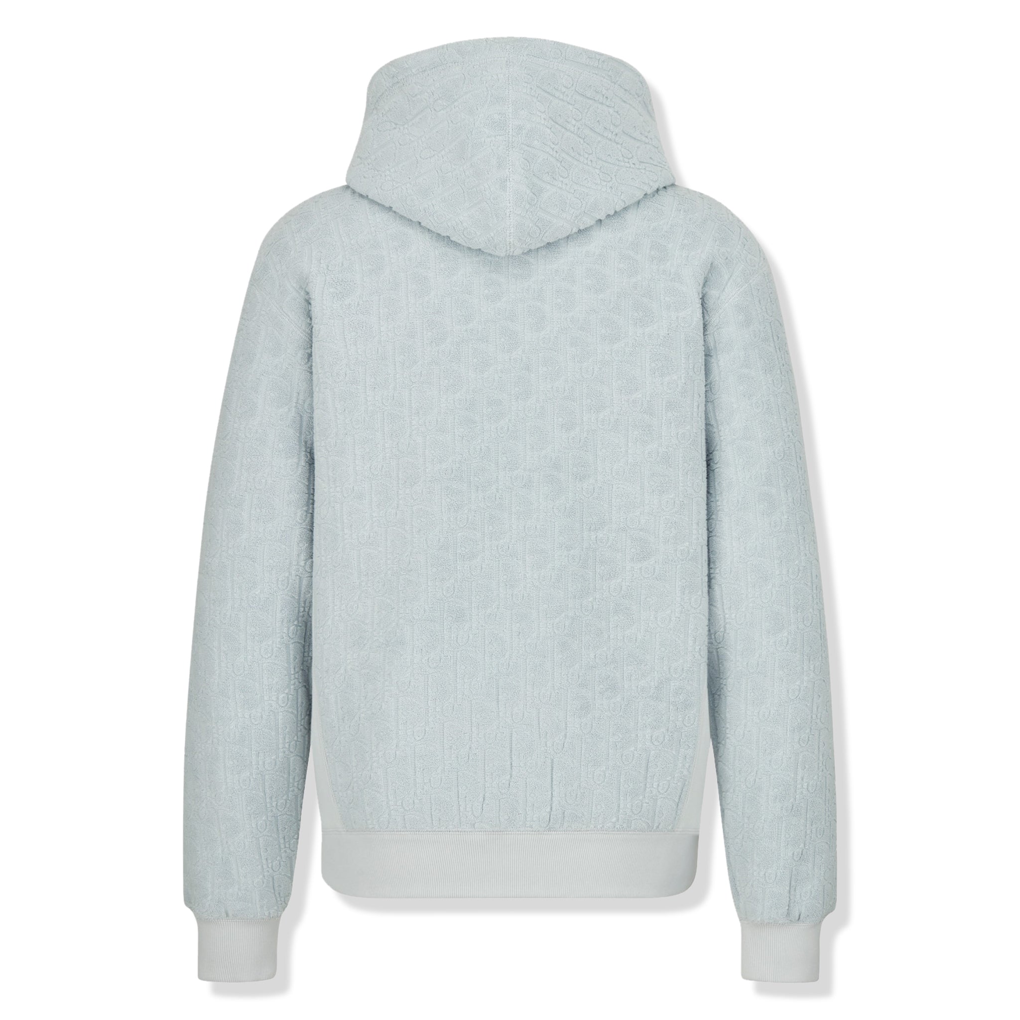 Dior Oblique Towelling Terry Cotton Relaxed Fit Blue Hoodie - 图片 2