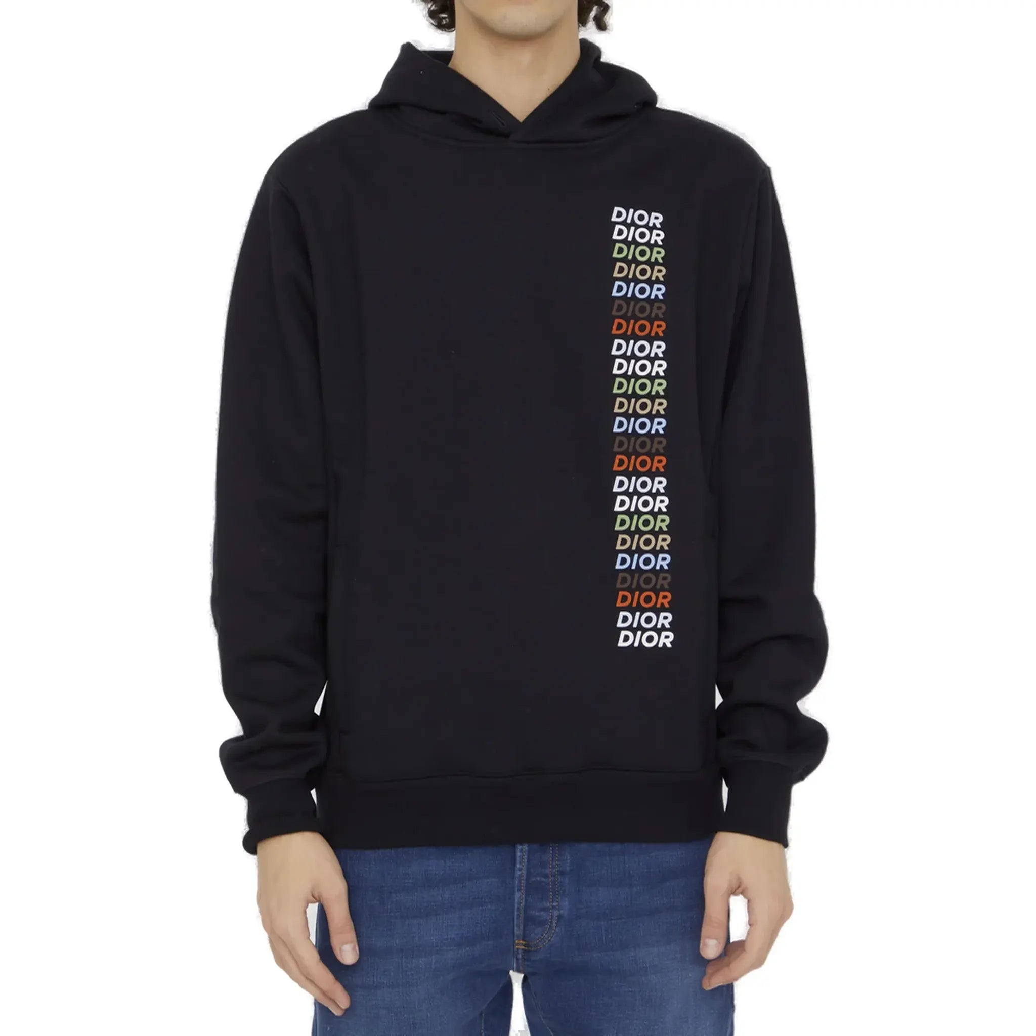 Dior Printed Relaxed Fit Cotton Black Hoodie - 图片 3