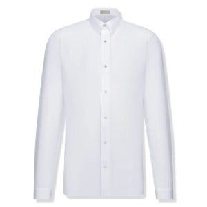 Dior Snaps Poplin Cotton White Shirt