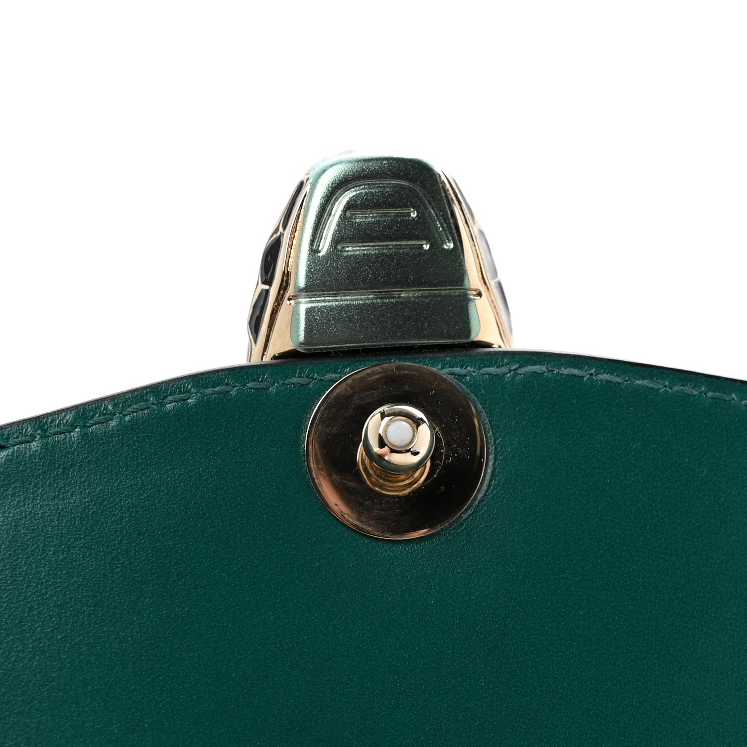 Calfskin Serpenti Forever Snake Strap Crossbody Bag Emerald Green - Image 12