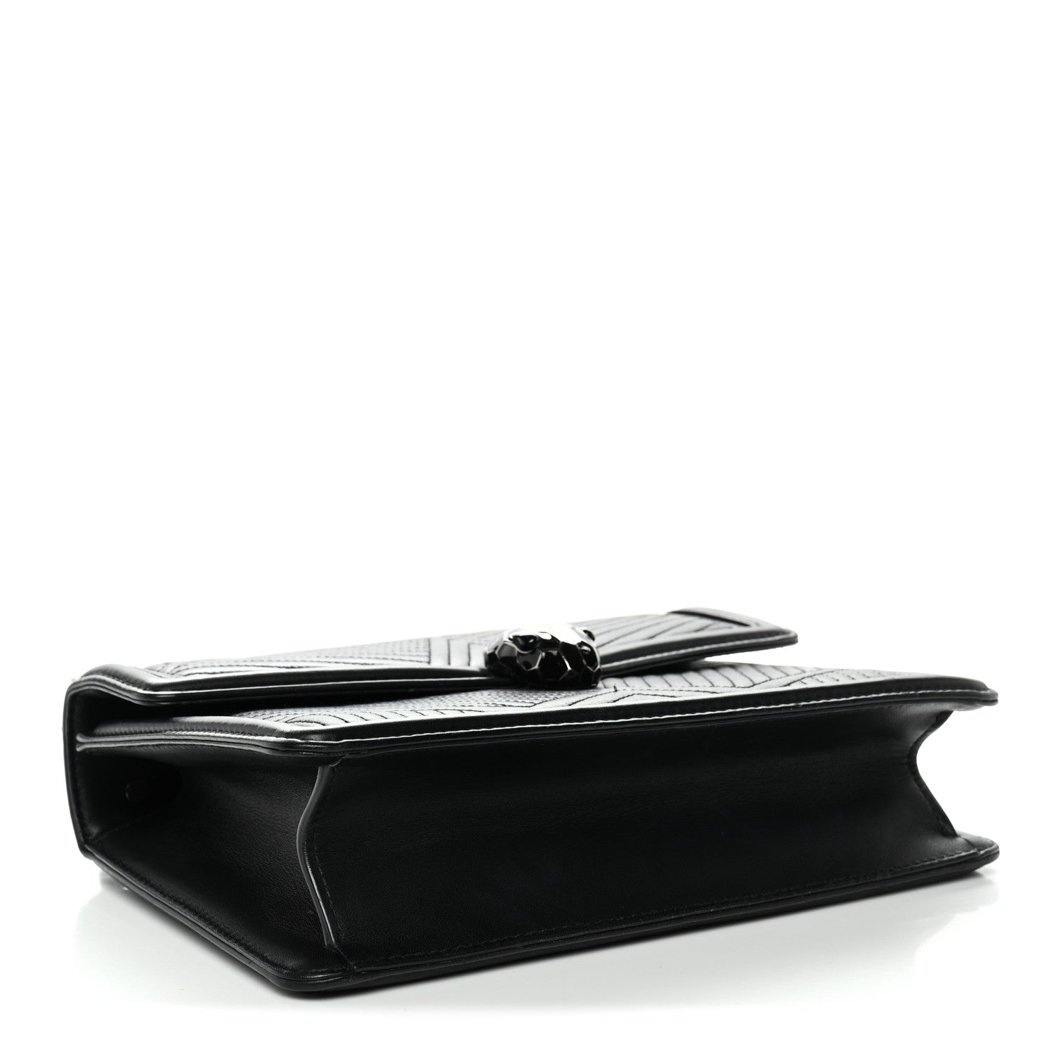Quilted Nappa Smooth Calfskin Serpenti Forever Diamond Blast Shoulder Bag Black - Image 5