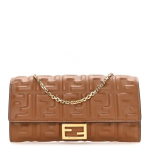 Nappa Matisse FF Embossed Continental Wallet On Chain Coloniale
