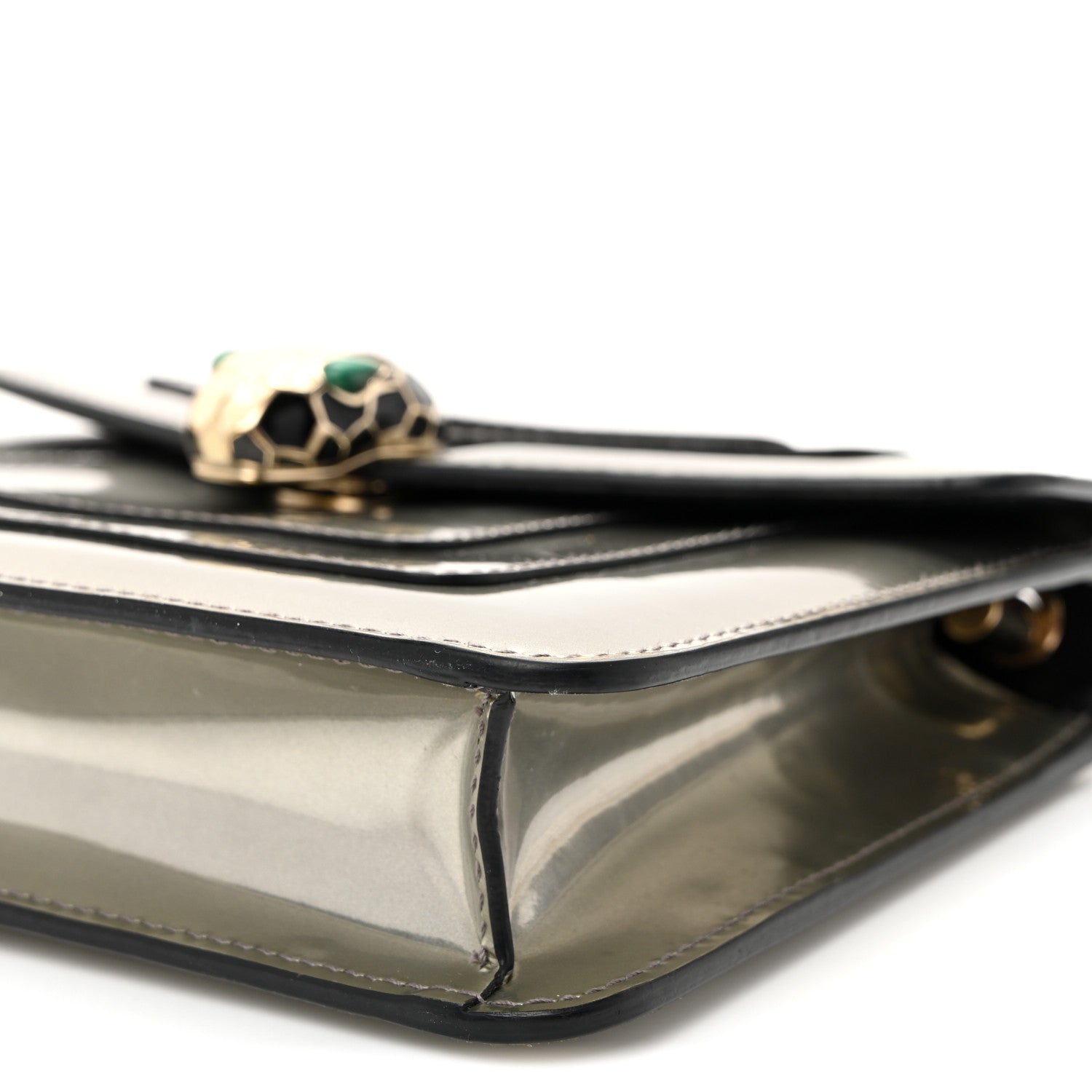Metallic Calfskin Small Serpenti Forever Snake Strap Crossbody Bag Silver - Image 11