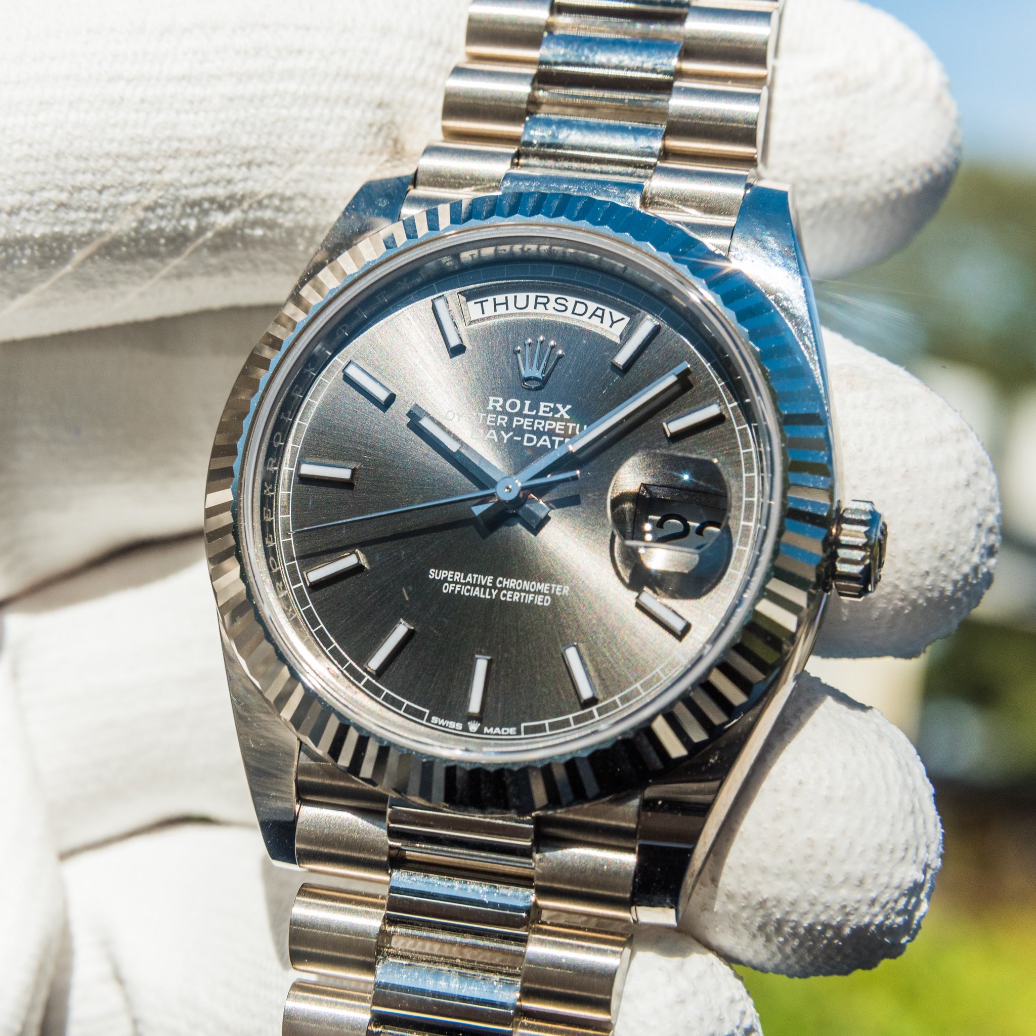 Rolex 2022 Day-Date 40 Slate Grey Dial 228239 - Image 11