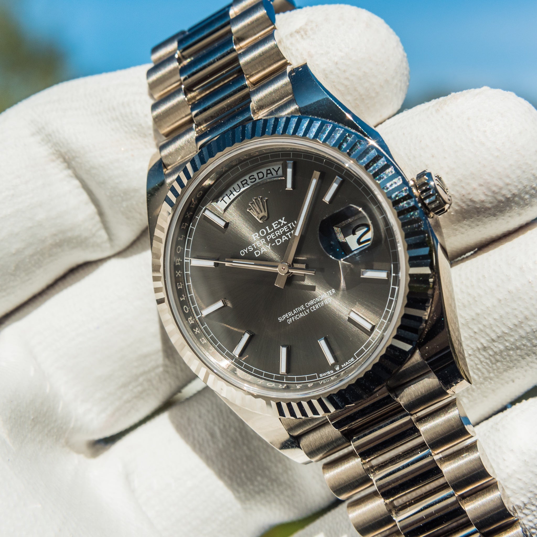 Rolex 2022 Day-Date 40 Slate Grey Dial 228239 - Image 10