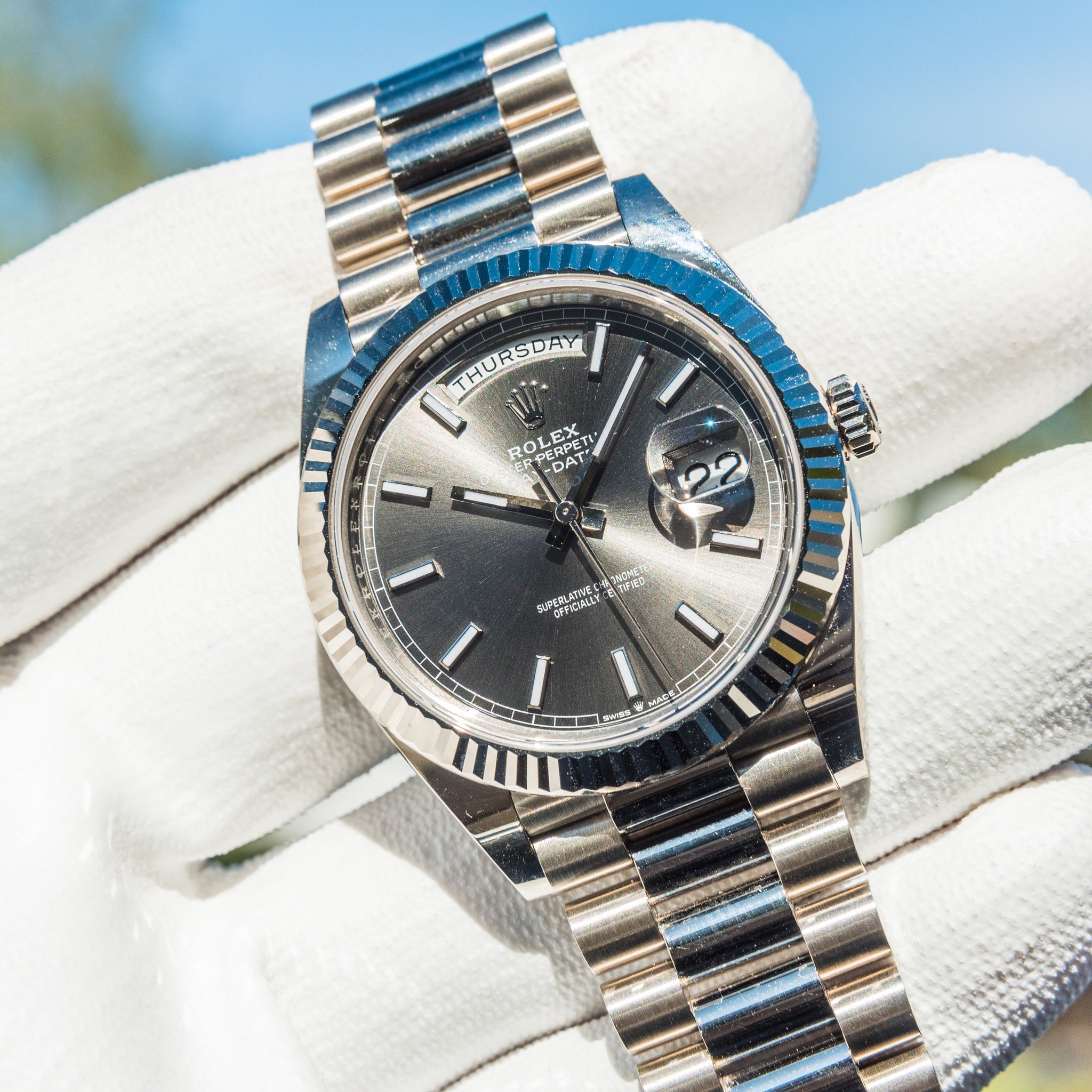 Rolex 2022 Day-Date 40 Slate Grey Dial 228239 - Image 7