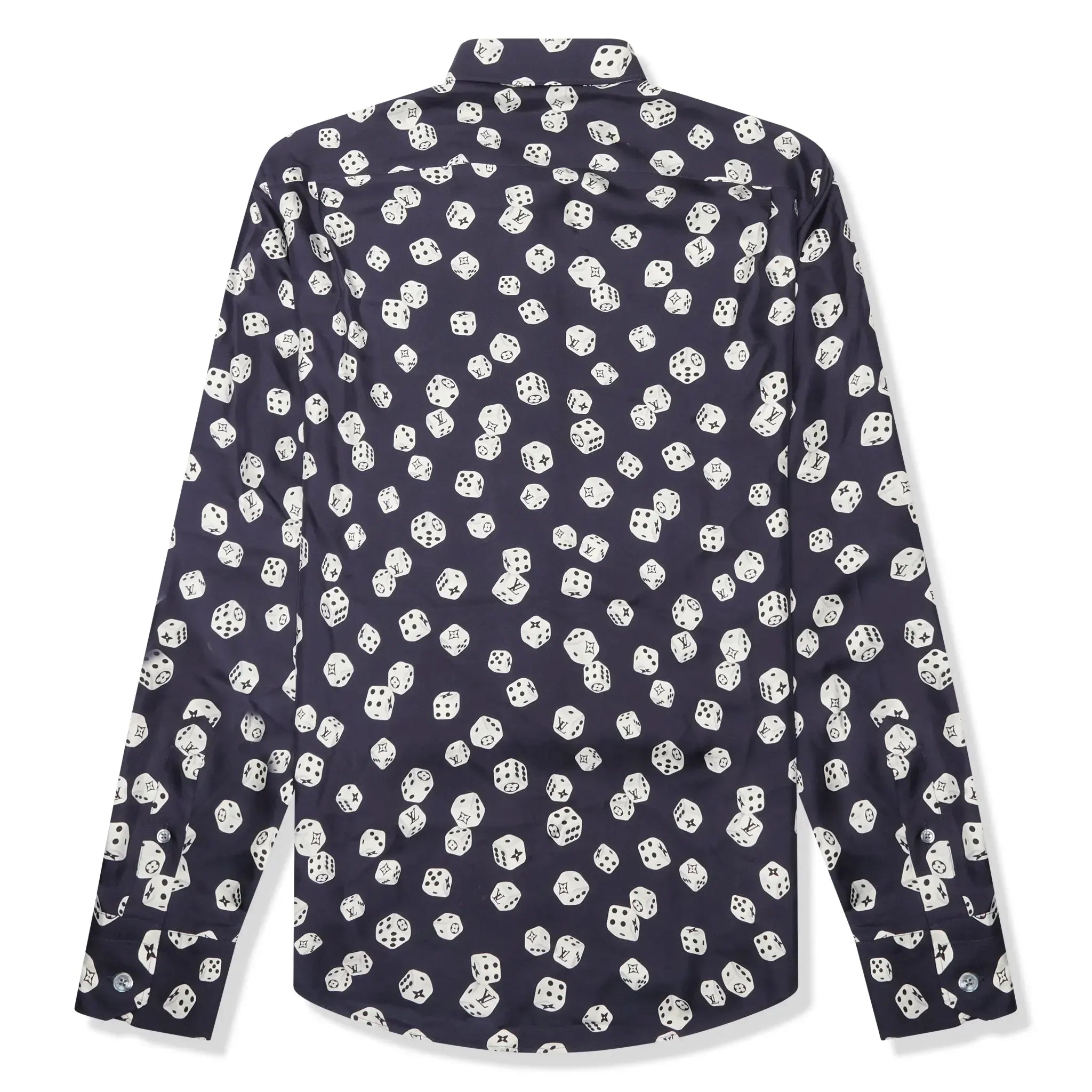 Louis Vuitton Dice Print Navy Silk Shirt - 图片 2