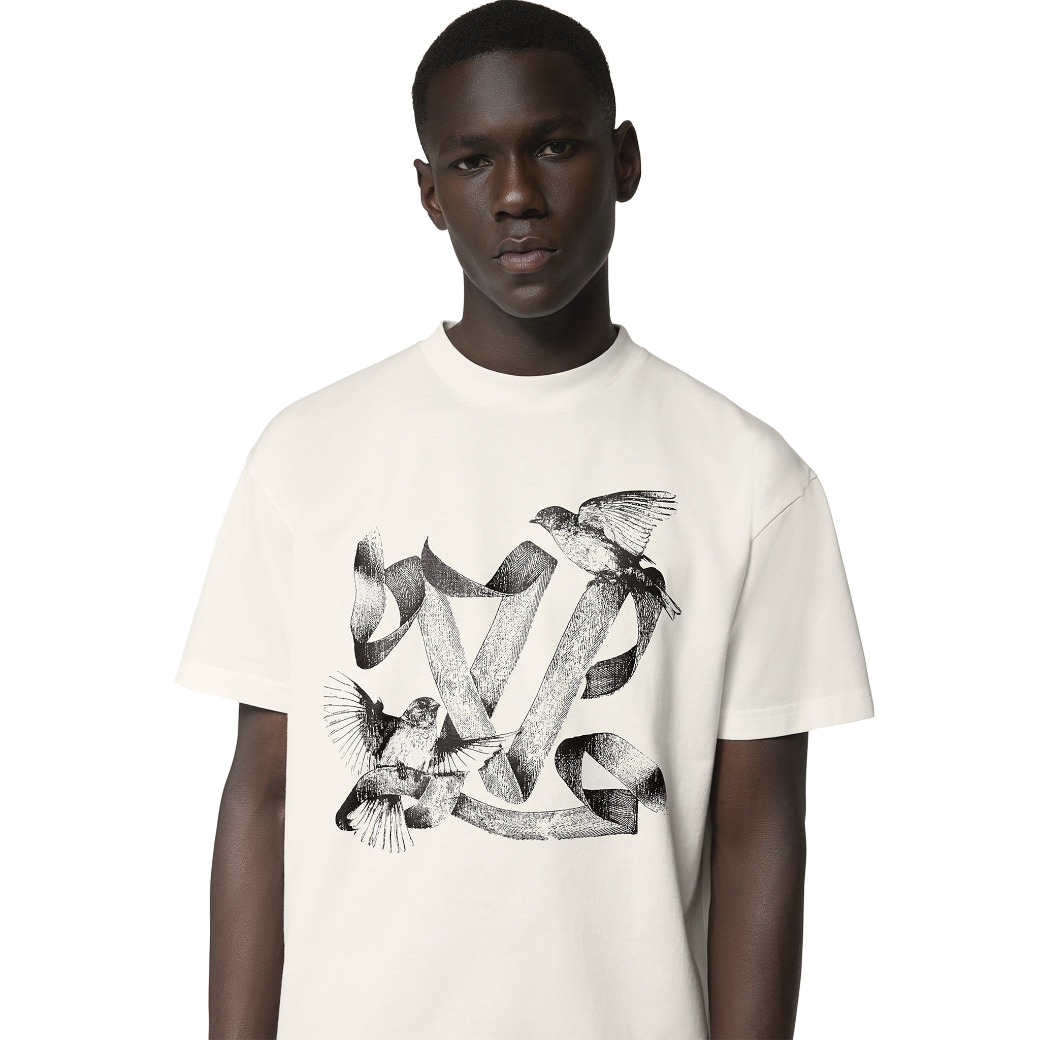 Louis Vuitton LV Birds Printed Cotton T Shirt White - 图片 3