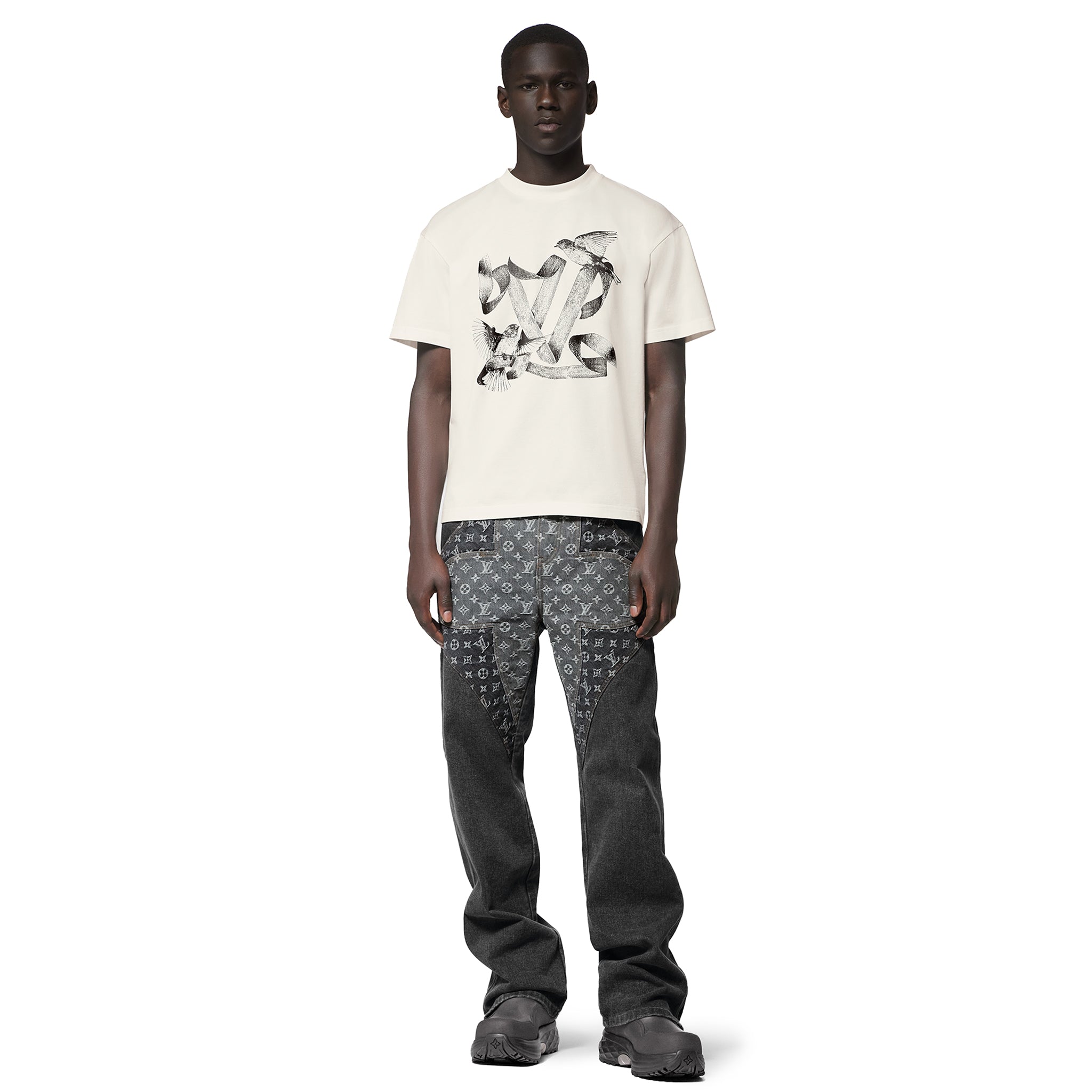 Louis Vuitton LV Birds Printed Cotton T Shirt White - 图片 4