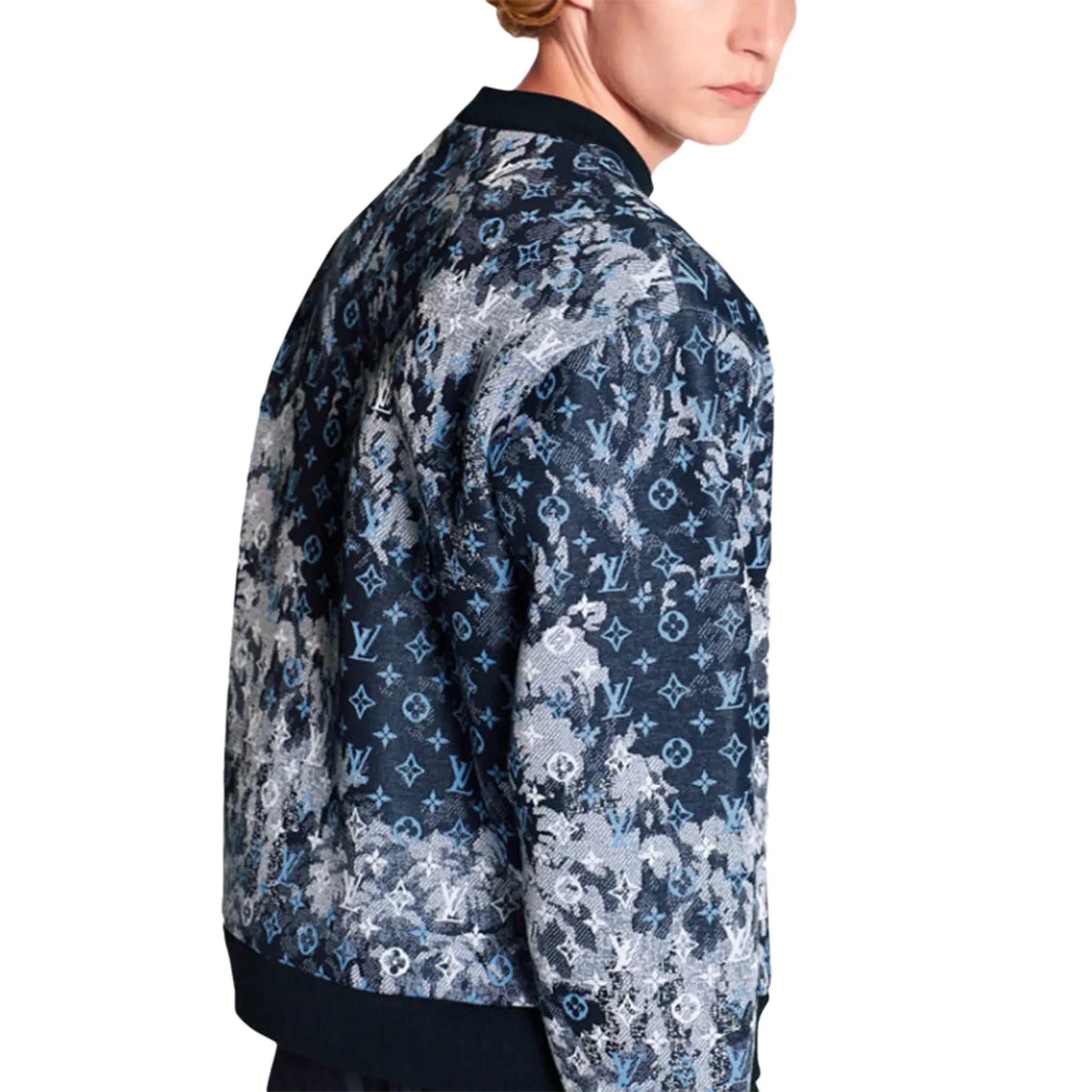 Preloved - Louis Vuitton LV Monogram Tapestry Blue Sweatshirt - 图片 3